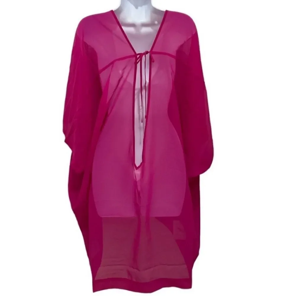 L’Agent by Agent Pink Sheer Swimsuit Cover Up NWT
